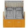 Strandkorb avec coussins résine tressée bois solide blanc gris 568300568300