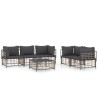 Salon de jardin 6 pcs avec coussins anthracite résine tressée 568301568301