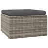 Repose-pied de jardin et coussin Gris 55x55x30cm Résine tressée 568303568303
