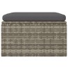 Repose-pied de jardin et coussin Gris 55x55x30cm Résine tressée 568303568303
