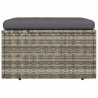 Repose-pied de jardin et coussin Gris 55x55x30cm Résine tressée 568303568303