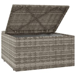Repose-pied de jardin et coussin Gris 55x55x30cm Résine tressée 568303568303