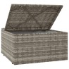 Repose-pied de jardin et coussin Gris 55x55x30cm Résine tressée 568303568303