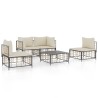 Salon de jardin 5 pcs avec coussins anthracite résine tressée 568305568305