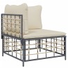Salon de jardin 5 pcs avec coussins anthracite résine tressée 568305568305