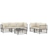 Salon de jardin 6 pcs avec coussins anthracite résine tressée 568306568306