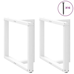 Pieds de table à manger en T, 2 pièces, blanc, 100 x 35 x (72-73) cm, acier 568307568307