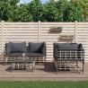 Salon de jardin 5 pcs avec coussins anthracite résine tressée 568309568309
