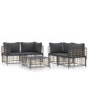 Salon de jardin 5 pcs avec coussins anthracite résine tressée 568309568309