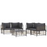 Salon de jardin 5 pcs avec coussins anthracite résine tressée 568309568309