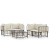 Salon de jardin 5 pcs avec coussins anthracite résine tressée 568312568312