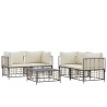 Salon de jardin 5 pcs avec coussins anthracite résine tressée 568312568312