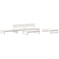 Salon de jardin 5 pcs blanc bois massif de pin 568314568314