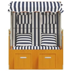 Strandkorb avec coussins Résine tressée bois solide blanc bleu 568315568315
