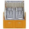 Strandkorb avec coussins Résine tressée bois solide blanc bleu 568315568315