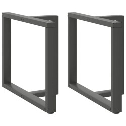 Pieds de table à manger en forme de T, 2 pièces, anthracite, 100 x 35 x (72-73) cm, acier 568316568316