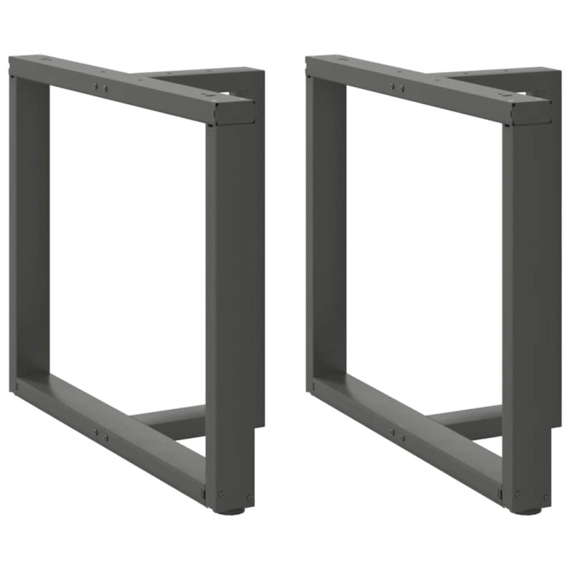 Pieds de table à manger en forme de T, 2 pièces, anthracite, 100 x 35 x (72-73) cm, acier 568316568316