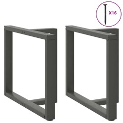 Pieds de table à manger en forme de T, 2 pièces, anthracite, 100 x 35 x (72-73) cm, acier 568316568316
