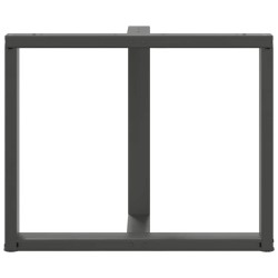 Pieds de table à manger en forme de T, 2 pièces, anthracite, 100 x 35 x (72-73) cm, acier 568316568316