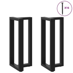 Pieds de table de bar en forme de T, 2 pièces, noir, 40 x 35 x (90-91) cm, acier 568318568318