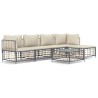 Salon de jardin 6 pcs avec coussins anthracite résine tressée 568321568321