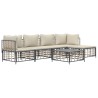 Salon de jardin 6 pcs avec coussins anthracite résine tressée 568321568321