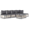 Salon de jardin 6 pcs avec coussins anthracite résine tressée 568322568322