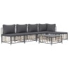 Salon de jardin 6 pcs avec coussins anthracite résine tressée 568322568322