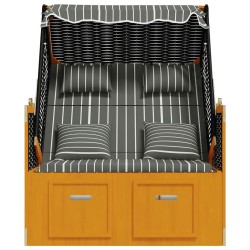Strandkorb avec coussins Résine tressée bois solide Noir gris 568323568323