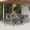 Ensemble à manger jardin 6pcs et coussins gris résine tressée 568324568324