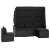 Salon de jardin 4 pcs avec coussins noir résine tressée 568327568327