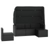 Salon de jardin 4 pcs avec coussins noir résine tressée 568327568327