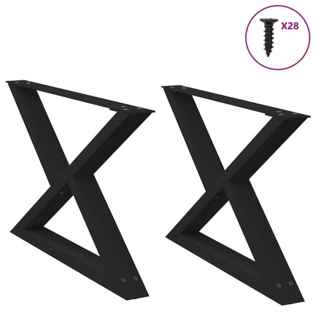 Pieds de table basse 2 pièces Noir 70 x (42-43,3) cm Acier 568331568331