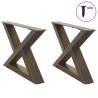 Pieds de table basse 2 pièces Acier naturel 60 x (30-31,3) cm Acier 568332568332