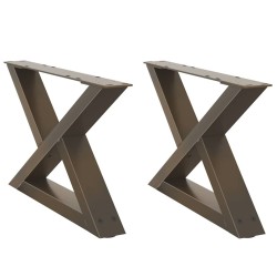 Pieds de table basse 2 pièces Acier naturel 60 x (30-31,3) cm Acier 568332568332