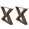 Pieds de table basse 2 pièces Acier naturel 60 x (30-31,3) cm Acier 568332568332