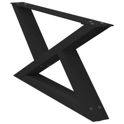 Pieds de table basse 2 pièces Noir 70 x (30-31,3) cm Acier 568333568333