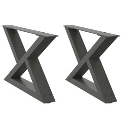 Pieds de table basse 2 pièces Anthracite 60 x (30-31,3) cm Acier 568334568334