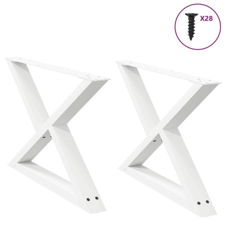 Pieds de table basse 2 pièces Blanc 70 x (42-43,3) cm Acier 568335568335