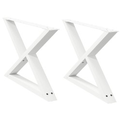 Pieds de table basse 2 pièces Blanc 70 x (42-43,3) cm Acier 568335568335