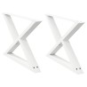 Pieds de table basse 2 pièces Blanc 70 x (42-43,3) cm Acier 568335568335