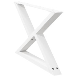 Pieds de table basse 2 pièces Blanc 70 x (42-43,3) cm Acier 568335568335