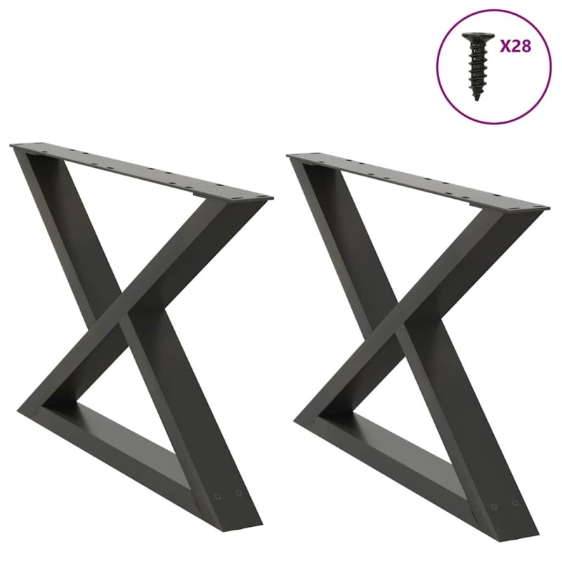Pieds de table basse 2 pièces Anthracite 70 x (42-43,3) cm Acier 568336568336