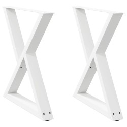 Pieds de table à manger 2 pièces Blanc 70 x (72-73,3) cm Acier 568337568337