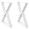 Pieds de table à manger 2 pièces Blanc 70 x (72-73,3) cm Acier 568337568337