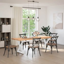 Pieds de table à manger 2 pièces Blanc 70 x (72-73,3) cm Acier 568337568337