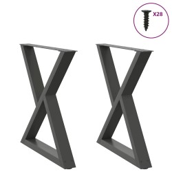 Pieds de table à manger 2 pièces Anthracite 70 x (72-73,3) cm Acier 568338568338