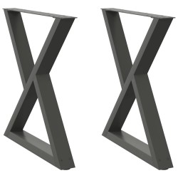 Pieds de table à manger 2 pièces Anthracite 70 x (72-73,3) cm Acier 568338568338