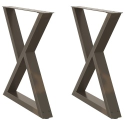 Pieds de table à manger 2 pièces Acier naturel 70 x (72-73,3) cm Acier 568339568339