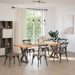 Pieds de table à manger 2 pièces Acier naturel 70 x (72-73,3) cm Acier 568339568339
